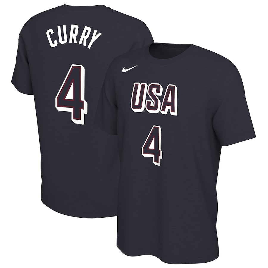 Men 2024 Paris Olympics USA basketball 4 Curry black T shirts